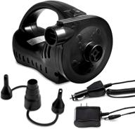 🔌 etekcity quick-fill rechargeable air pump for inflatables - electric inflator and deflator for air mattresses, pool floats, boats, rafts, toys - includes 3 nozzles, 100-240v ac & 12v dc adapter - black logo