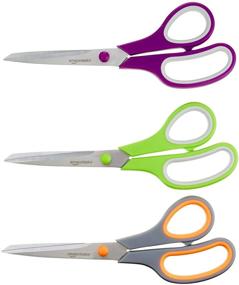 img 4 attached to Pack of 3 Amazon Basics Multipurpose Office 🔪 Scissors with Comfort Grip and Titanium Fused Stainless Steel