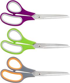 img 2 attached to Pack of 3 Amazon Basics Multipurpose Office 🔪 Scissors with Comfort Grip and Titanium Fused Stainless Steel