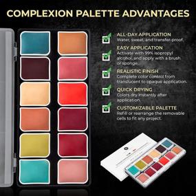 img 2 attached to 💄 Discover the Ultimate Narrative Cosmetics 12 Color Complexion Alcohol Activated Makeup Palette for Special Effects - Waterproof Skin Tone SFX Makeup for Pros