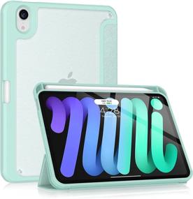 img 4 attached to 📱 Soke iPad Mini 6th Gen Case 2021 with Pencil Holder - 2nd Gen Apple Pencil Charging + Shockproof Back Cover - Mint Green