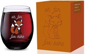 img 1 attached to 🦊 Unbreakable Tritan Plastic Stemless Wine Glass in 16 oz Size - Dishwasher Safe (Oh For Fox Sake)