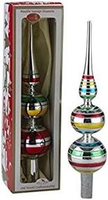 img 2 attached to Vibrant Early Years Glass Multi-color Finial Tree Topper Set OF 2 - Kurt Adler