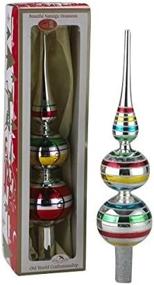 img 1 attached to Vibrant Early Years Glass Multi-color Finial Tree Topper Set OF 2 - Kurt Adler
