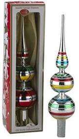 img 4 attached to Vibrant Early Years Glass Multi-color Finial Tree Topper Set OF 2 - Kurt Adler