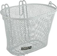 🚲 biria white front bicycle basket with hooks: small, removable wire mesh kids basket logo