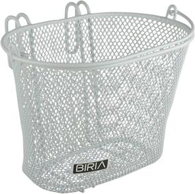 img 4 attached to 🚲 BIRIA White Front Bicycle Basket with Hooks: Small, Removable Wire Mesh Kids Basket