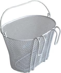 img 3 attached to 🚲 BIRIA White Front Bicycle Basket with Hooks: Small, Removable Wire Mesh Kids Basket