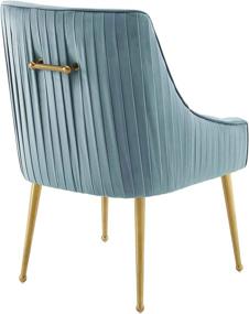 img 1 attached to Optimized: Modway Pleated Back Upholstered 🪑 Performance Velvet Dining Chair in Light Blue