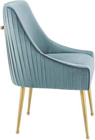 img 2 attached to Optimized: Modway Pleated Back Upholstered 🪑 Performance Velvet Dining Chair in Light Blue