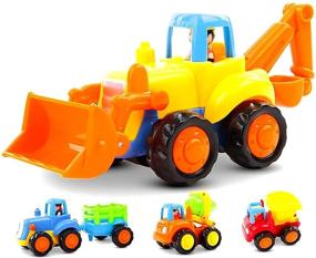 img 4 attached to 🚚 Friction Powered Cars & Construction Vehicles: Push and Go Truck Toys for Boys | Perfect Baby and Toddler Gifts