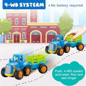 img 2 attached to 🚚 Friction Powered Cars & Construction Vehicles: Push and Go Truck Toys for Boys | Perfect Baby and Toddler Gifts