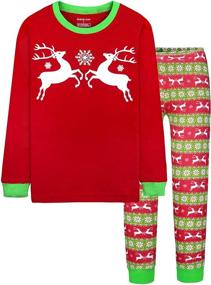 img 4 attached to 👸 DAUGHTER QUEEN Christmas Sleepwear Dinosaur Boys' Clothing: Festive and Fun Pajamas for Boys of All Ages