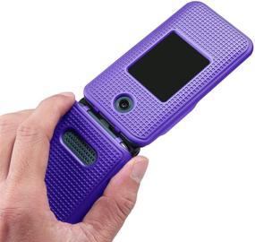 img 2 attached to Purple Grid Texture Snap-On Case for Cingular Flip 4 and Cricket Debut Phones