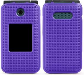 img 3 attached to Purple Grid Texture Snap-On Case for Cingular Flip 4 and Cricket Debut Phones