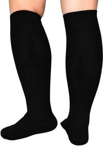 img 4 attached to 🧦 Revolutionary Extra Wide Calf Compression Socks: 20-32mmHg Knee High Plus Size for Ultimate Comfort & Support