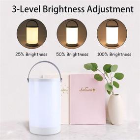 img 3 attached to 🔦 VCUTEKA Cordless Table Lamps - Rechargeable Lantern LED Bedside Lamp with Adjustable Warm White Color, Dimmable Light, Portable Hanging Night Light Touch Lamp for Bedroom & Living Room