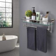 🚽 enhance your bathroom with the heavy-duty kes bathroom glass shelf featuring double towel bar and rail - sus304 stainless steel brushed finish, wall mount - a2225b-2 logo