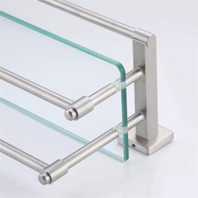 img 1 attached to 🚽 Enhance Your Bathroom with the Heavy-Duty KES Bathroom Glass Shelf featuring Double Towel Bar and Rail - SUS304 Stainless Steel Brushed Finish, Wall Mount - A2225B-2
