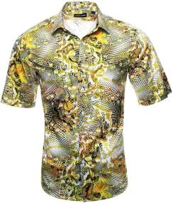 img 2 attached to 🌸 Discover the Glamorous Barry Wang Novelty Button Flower Shirts for Men