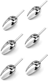 img 4 attached to 🍨 6-Pack Mini Ice Scoop - 6oz Stainless Steel Metal Food Scoop for Kitchen, Shop, Popcorn, Candy, Coffee Beans