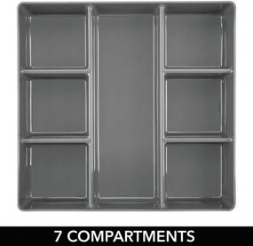 img 2 attached to mDesign Plastic Closet and Dresser Drawer Storage Organizer Tray - Divided Bin for Socks, Leggings, Tights, Watch, Scarves, Jewelry, Reading Glasses - 7 Compartments - Charcoal Gray: Organize Your Wardrobe in Style