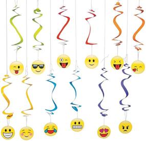 img 1 attached to Emoji Hanging Swirls 🎉 - Party Decoration Pack of 12