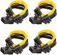 🔌 xhwykzz 8 pin pci-e to dual pci-e 8 pin power cable - splitter for graphics card - 4 pack 12 inches logo
