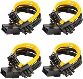 img 3 attached to 🔌 Xhwykzz 8 Pin PCI-E to Dual PCI-E 8 Pin Power Cable - Splitter for Graphics Card - 4 Pack 12 Inches