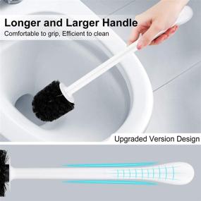 img 1 attached to Uptronic Toilet Brush and Holder 2 Pack: Long Handle + Ventilated Design for Comfortable Bathroom Toilet Cleaning