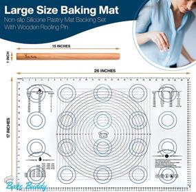 img 3 attached to 🥐 Набор для выпечки Bake Buddy: силиконовый коврик для выпечки XL размера с измерениями и бонусным валиком