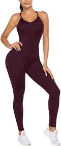 img 3 attached to COOrun Women's Yoga Jumpsuit: Stylish Backless Sports Romper for Sleeveless Gym Bodysuit Bliss