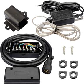 img 4 attached to RVmate 7 Way 8ft Kit свеча для прицепа с аварийным выключателем - Водонепроницаемый Коробка соединительных разъемов и держатель для вилки включены