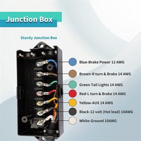 img 3 attached to RVmate 7 Way 8ft Trailer Cord Kit with Breakaway Switch - Waterproof Junction Box & Plug Holder Included