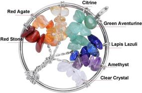 img 2 attached to 🌳 Wholesale Natural Quartz Tree of Life Pendant – 4 PCS 7 Chakra Healing Charms for Jewelry Making (Silver)