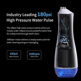 img 2 attached to 💦 Yunchi V26 Electric Water Flosser: Powerful 180psi Cordless Dental Irrigator with 6 Modes & 8 Tips - Blue, for Travel & Home Use