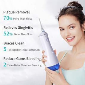 img 3 attached to 💦 Yunchi V26 Electric Water Flosser: Powerful 180psi Cordless Dental Irrigator with 6 Modes & 8 Tips - Blue, for Travel & Home Use