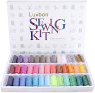 🧵 luxbon rainbow polyester sewing thread box kit set - ideal for hand sewing, embroidery, quilting, and stitching - 39 colors logo