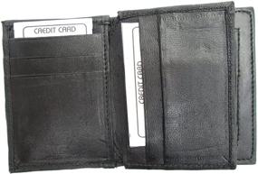 img 1 attached to Premium Black Leather Credit Wallet Bifold: Sleek and Functional