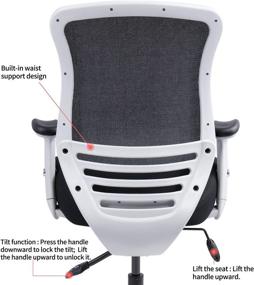 img 2 attached to 🪑 Upgrade Your Office Setup with LONGBOSS Mid Back Computer Task Office Desk Chair - Black