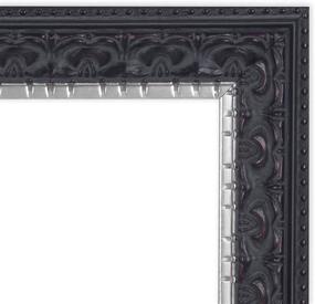 img 1 attached to 🖼️ Golden State Art Premium 11x14 Photo Frame: Elegant Black Silver Burgundy Design, Featuring Ornate Molding, White Mat for 8x10 Pictures, Real Glass Included