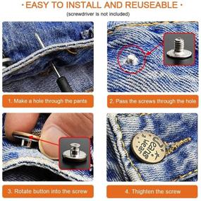 img 1 attached to 👖 Instant Button Revolution: 8 Sets of Removable Metal Jean Buttons for Effortless Replacement