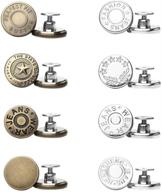 👖 instant button revolution: 8 sets of removable metal jean buttons for effortless replacement logo