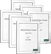 🖼️ decanit 5x7 metal photo picture frame set of 6 – wall/tabletop display, silver finish логотип