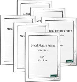 img 4 attached to 🖼️ Decanit 5x7 Metal Photo Picture Frame Set of 6 – Wall/Tabletop Display, Silver Finish