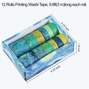 img 2 attached to 🎁 12 Rolls Printing Washi Tape Set: 12 Different Patterns for DIY Scrapbooking, Paper Crafts, and Gift Wrapping - 3.28yd/9.8ft per Roll (Red) - Perfect Gift!