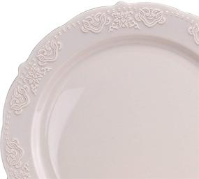 img 2 attached to 🍽️ Occasions 40-Pack Vintage Party Plates - Disposable Plastic Plates for Weddings (10.25'' Dinner Plate, Portofino Light Pink)