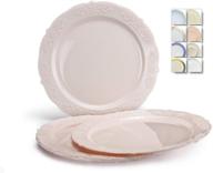 🍽️ occasions 40-pack vintage party plates - disposable plastic plates for weddings (10.25'' dinner plate, portofino light pink) logo