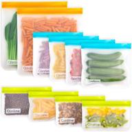 🌯 10-pack reusable food storage bags - bpa free, leakproof flat freezer bags for meat, fruit, veggies - includes 2 gallon bags, 4 sandwich bags, and 4 snack bags - resealable lunch bag option логотип