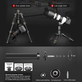 img 2 attached to 📷 Compact Koolehaoda Tabletop Mini Tripod with Adjustable Ball Head - Height Range 9-21.5inch, DSLR Camera Macro Mini Tripod with Carrying Bag (KQ-166)